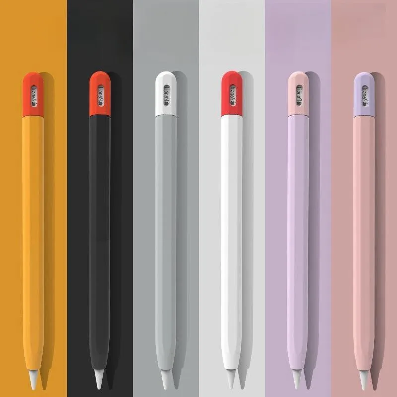 Estojo de lápis para apple pencil USB-C tablet stylus capa protetora silicone macio à prova de choque antiderrapante