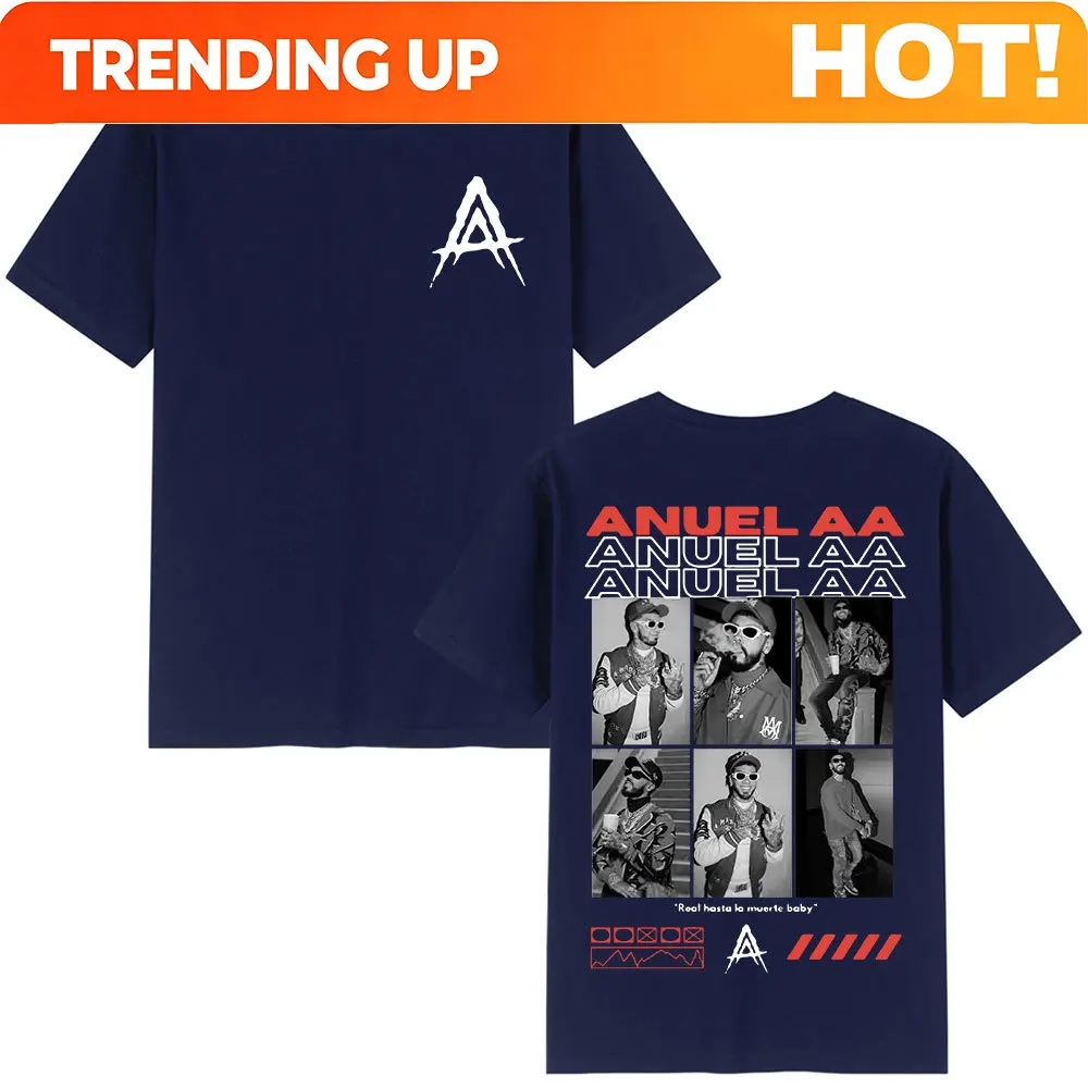 Rapper Anuel AA Tour Graphic T Shirt Men Women Hip Hop Retro Short Sleeve T-Shirt 100% Cotton Oversized T Shirts Tops Streetwear