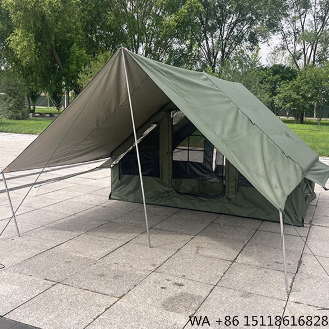 Wholesale Four-season Luxury Inflatable Camping Tent Green Expandable Canopy Sunshade Extension Portable Cabin Full Set Outdoor