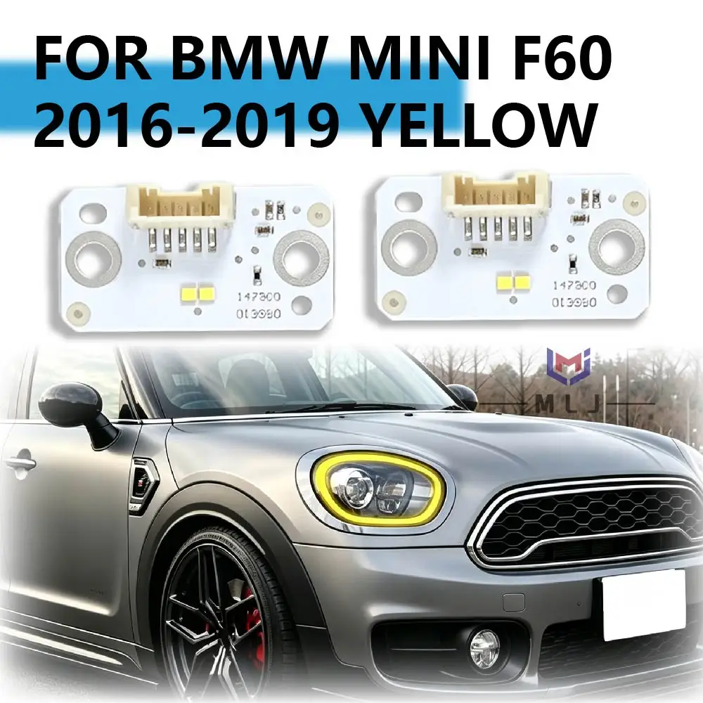 Lemon Yellow LED Angel Eyes DRL PCB Chip Board Daytime Running Light Headlight Spare Parts Fit For Mini F60 Countryman 2016-2019