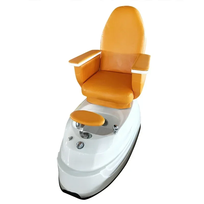 Pedicure Chair Orange Beauty Salon Stool Cadeira FRP Heating Tub Featured European 150*100*192cm