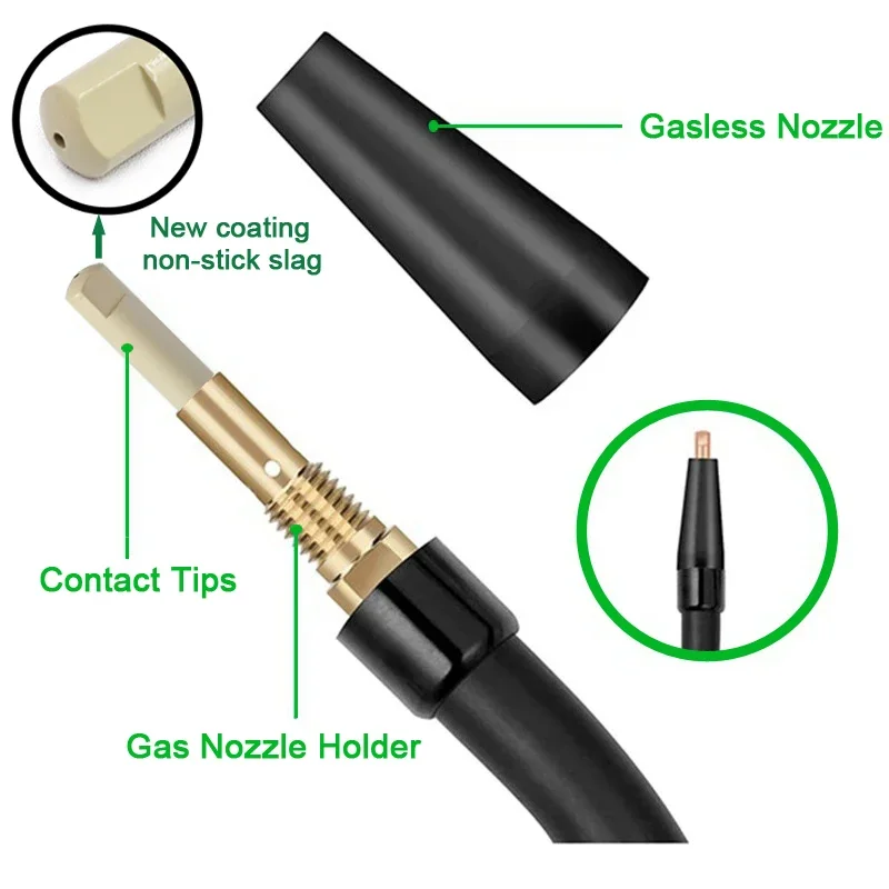 7/14Pcs 14AK Vinyl Airless Gas Nozzle Non-stick Contact Tips Nozzle Holder with M11x1.5 Thread European Gun Machine Accessories