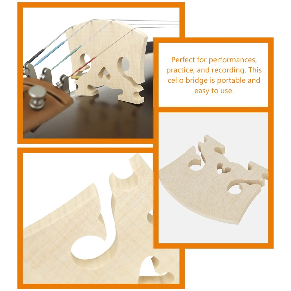 

10Pcs Heart Style Maple Wood Violin Bridge Replacement Part Portable Violin Accessory for Practice Performance Recording