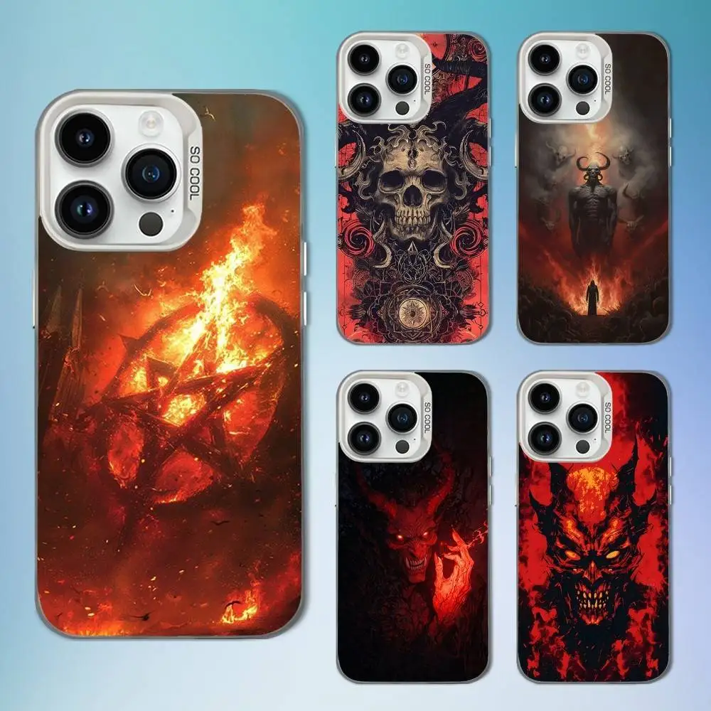 

Satan Dark Devil Art Phone Case For iPhone 16,15,14,13,12,11,Mini,Pro,SE,MAX White Matte Shockproof Cover