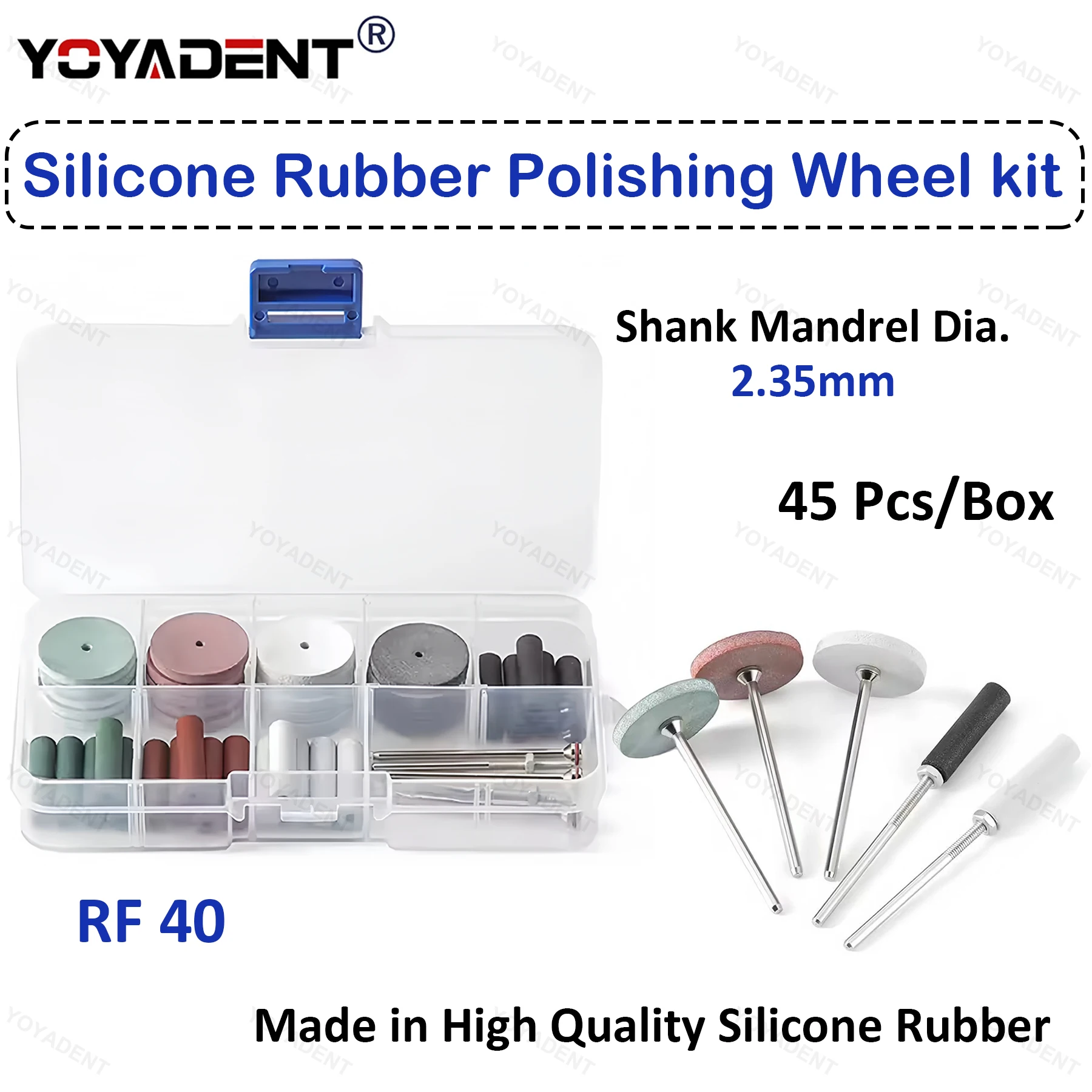 

Набор стоматологических шлифовальных и полировальных кругов из силиконовой резины, 45 шт./кор., для шлифовки и полировки зубов, хвостовик HP, диаметр 2,35 мм