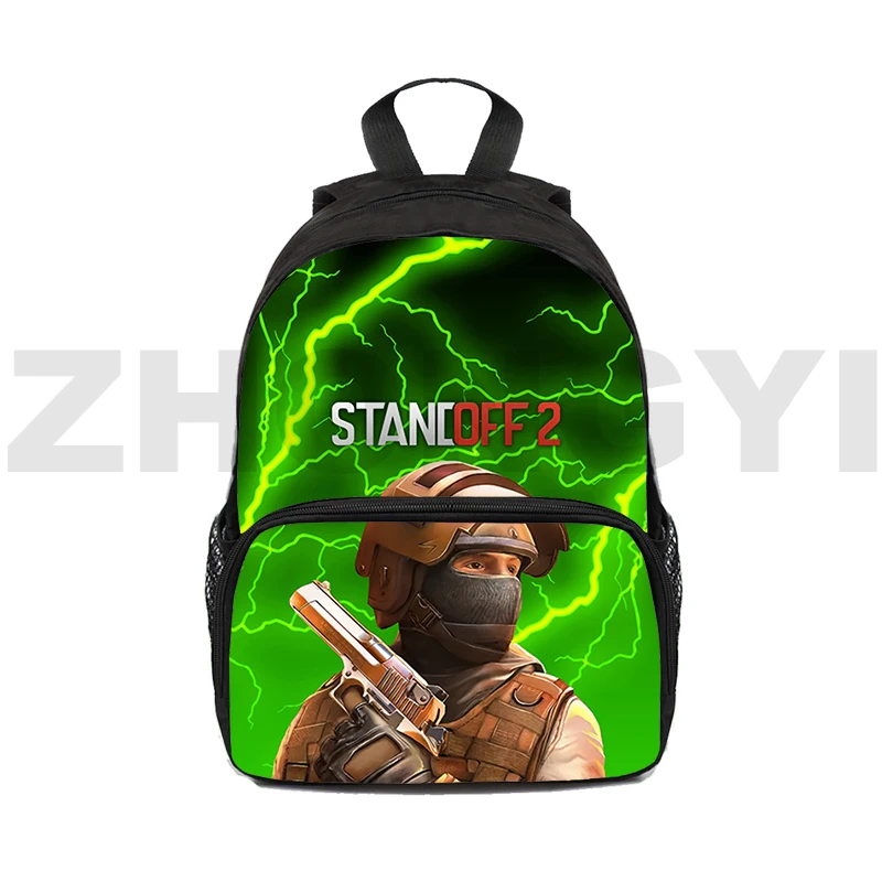 Standoff 2 Game Backpack, Mini mochila escolar para meninos e meninas, mochila casual, bolsa para laptop de viagem, moda quente, 16"