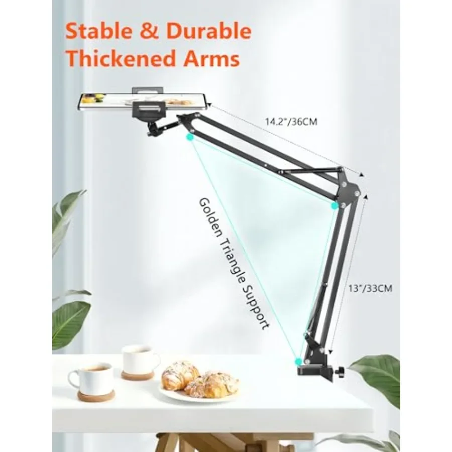 حامل الكمبيوتر اللوحي للمكتب iPad حامل الهاتف للمكتب العلوي حامل المكتب اللوحي للسرير مع دوران 360 درجة متوافق مع iP