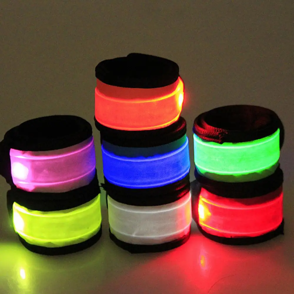 LED Bracelet Flash Neon Light Bar Party Props Bracelet Luminous Running Armband Cycling Warning Glowing Slap Webbing Wrist Strap