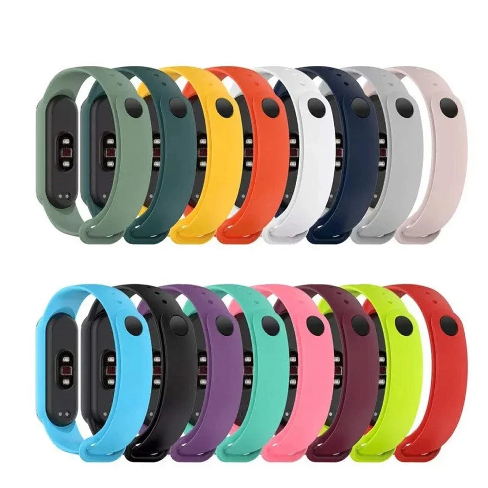 NEW Suitable for Xiaomi Mi Band Mi3 Mi4 Mi5 Mi6 Mi7 Mi8 Colorful Silicone Replacement Sports Strap