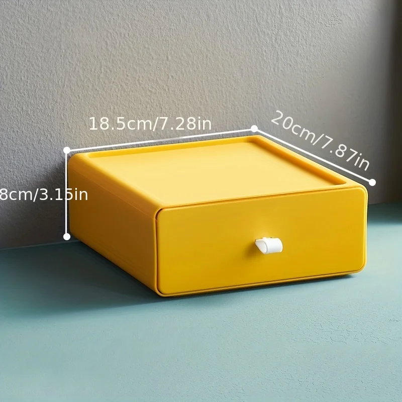 1pcs household drawer storage box office desktop finishing plastic cosmetics storage box dormitory multi-layer can be superimpos