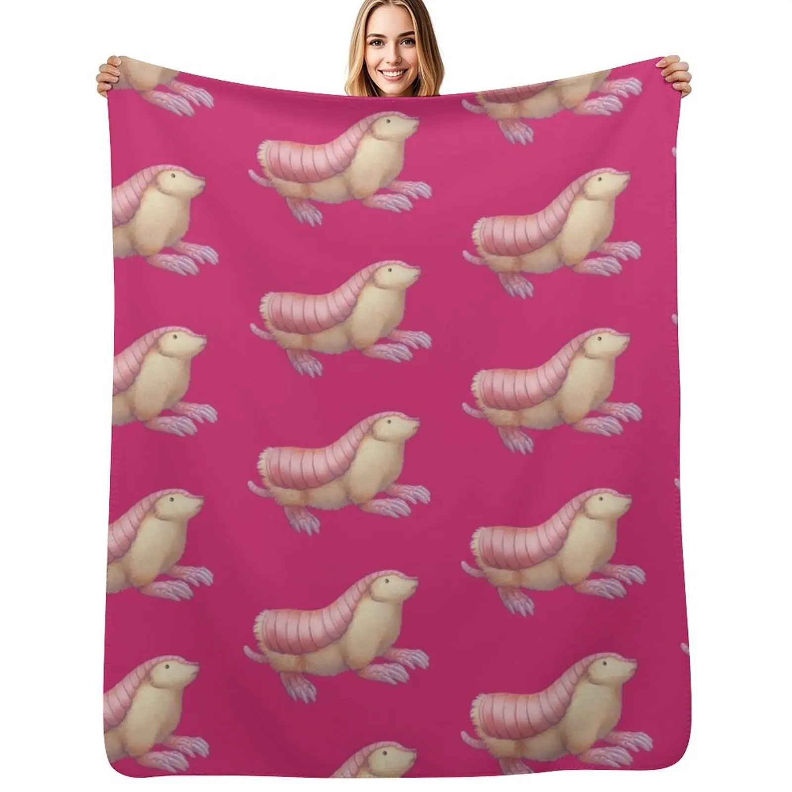 

Pink Fairy Armadillo Throw Blanket Cozy Sofa Blanket for TV Watching Napping