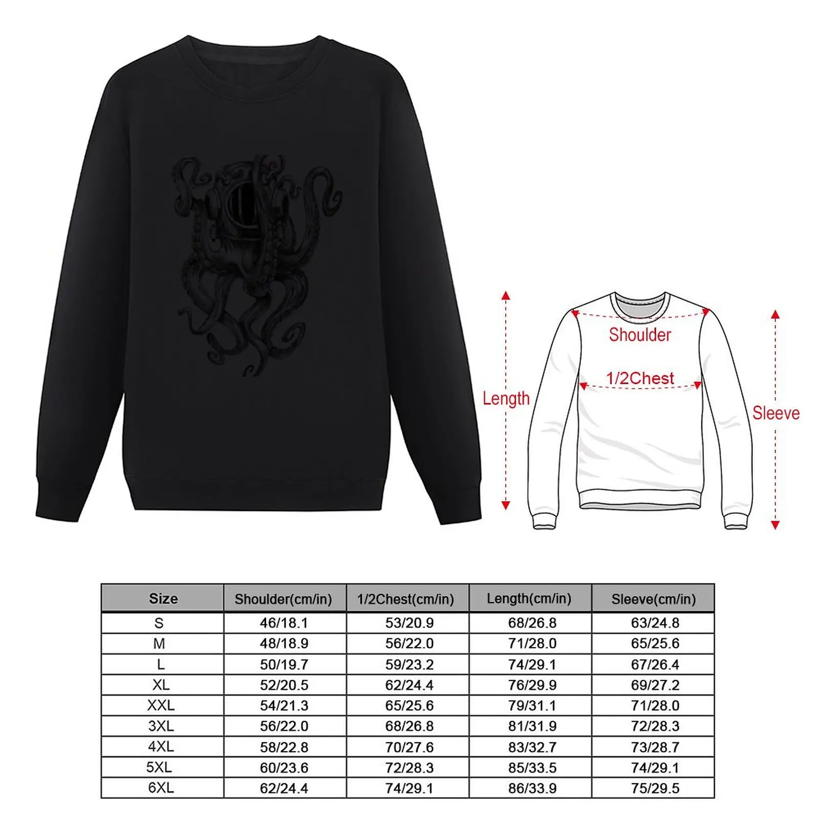 Octopus Scuba Diver Helmet Sweatshirt clothes for men streetwear men graphic t shirts men oversize sweatshirts