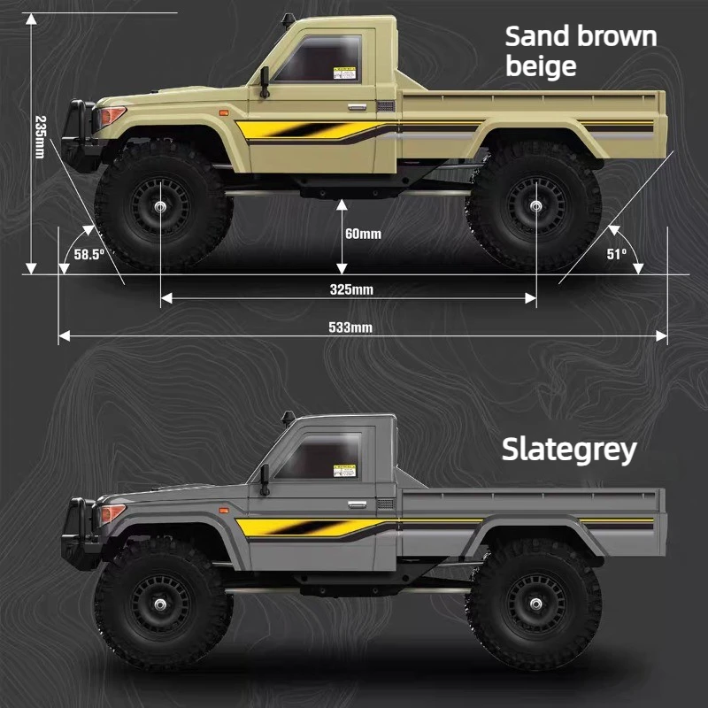 YK 41011 SE 1/10 RC Electric Brushed 4WD Pickup Truck Climbing Off Road Differential Lock Dual-Speed Remote Control Toy Car