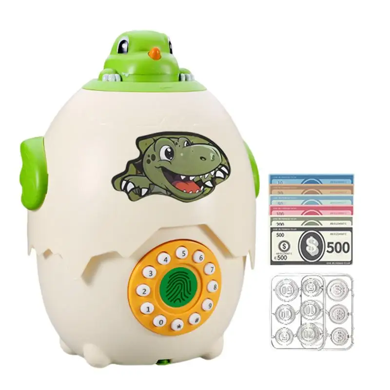 

Kids ATM Bank Dinosaur Egg 2 In 1 Cash Can Electronic Bank With Children's Song Storytelling Machine Coin Storage For Toddler