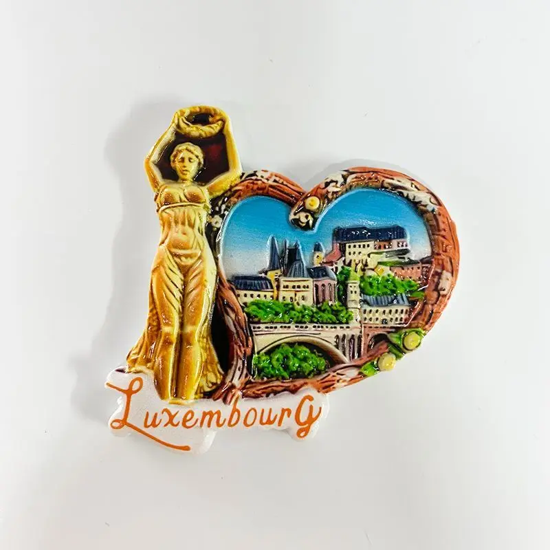 

Luxembourg Grand Ducal Palace Adolphus Bridge Creative Travel Souvenir Resin Painted Landscape Craft Refrigerator Magnet