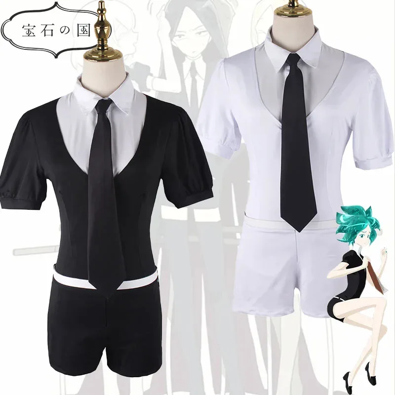 

Anime Land of the Lustrous Daimond Cosplay Costume Phosphophyllite Girls White and Black Uniform Carnival Role Play Outfit Women