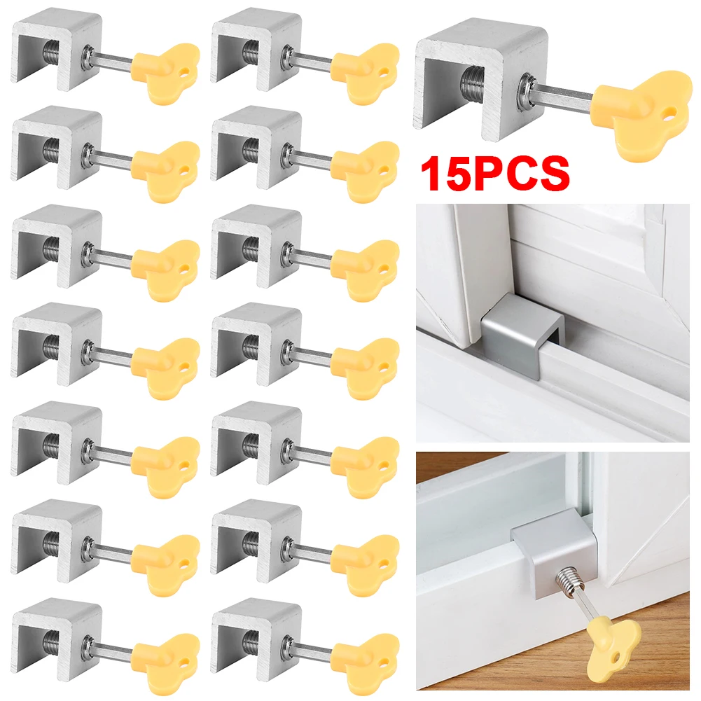 

Door Window Lock Restrictor Adjustable Garage Frame Lock for Kids Pets Home (A)