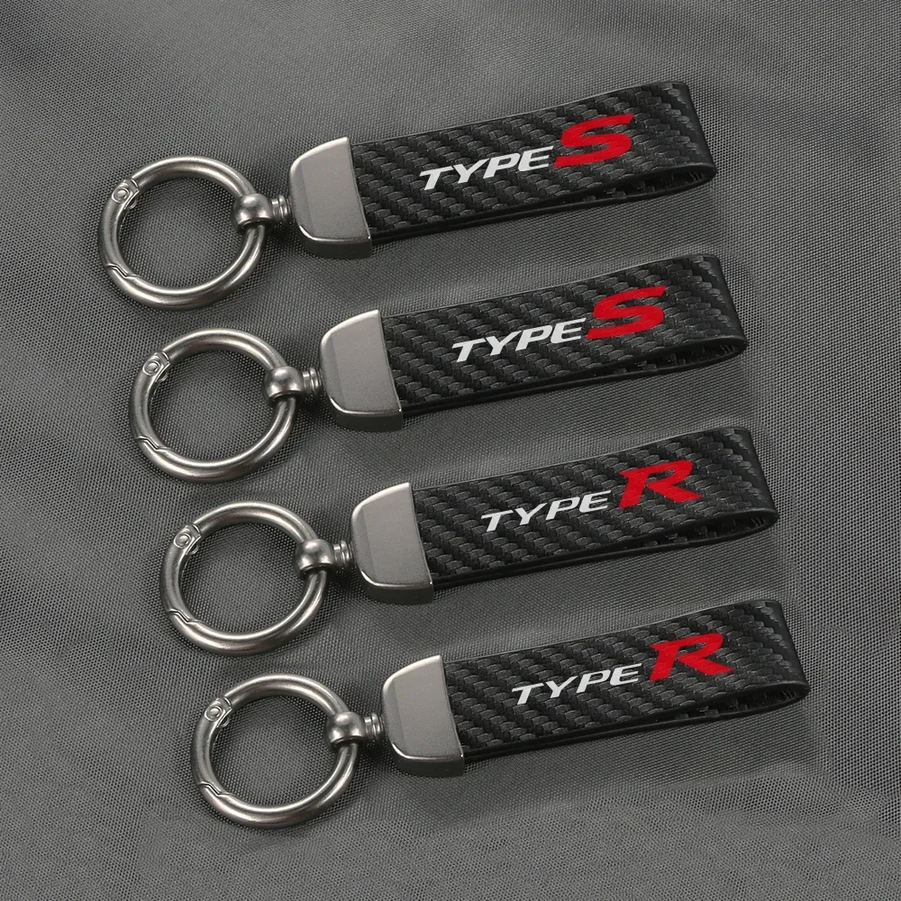 For Honda Civic Type R FK8 Type S Accessories Carbon Fiber Pattern Auto Key Holder Car Keychain Creative Styling Accessories