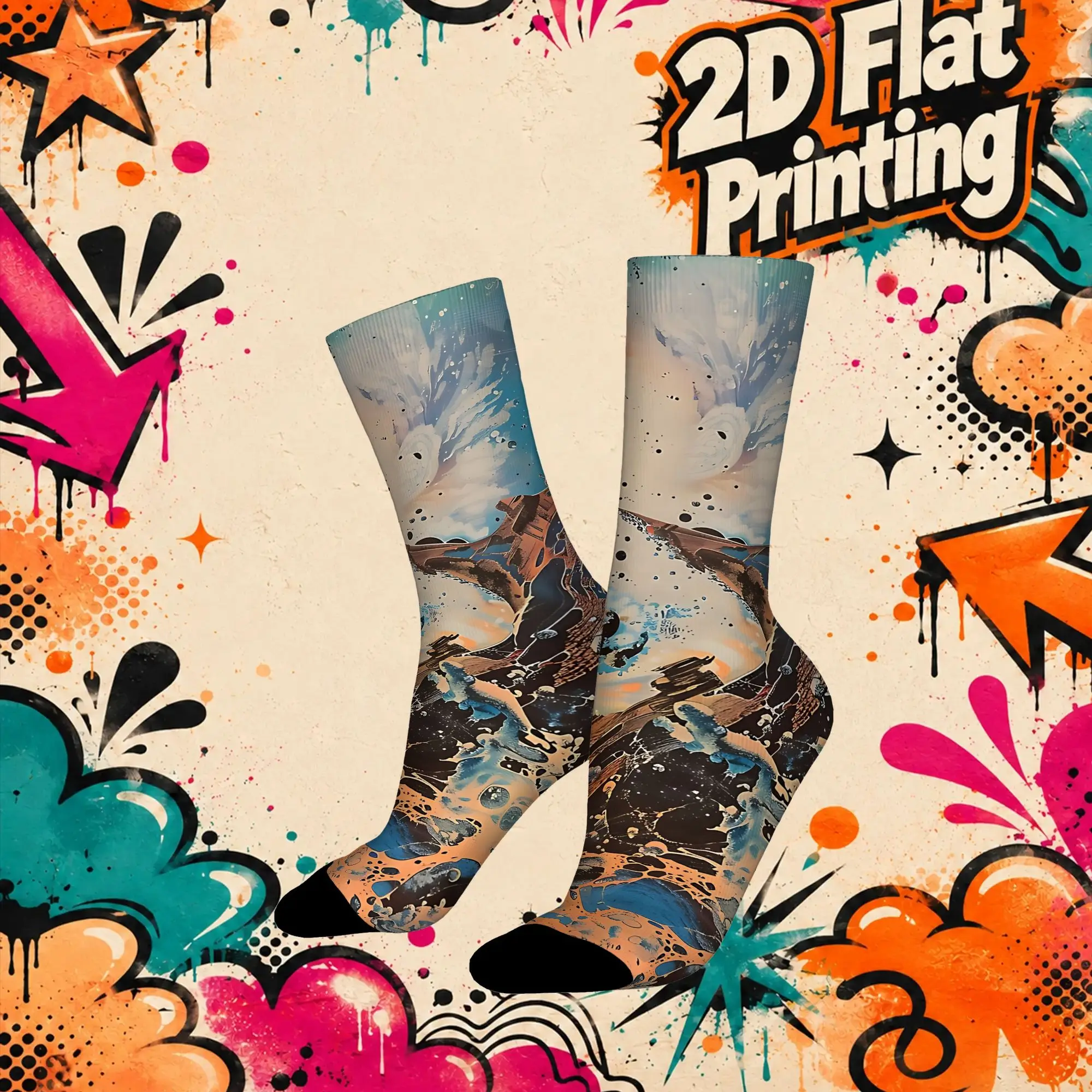 Brave Infinite Fantasy Print Trendy Men's compression Socks Unisex items Crew Sock Cycling socks