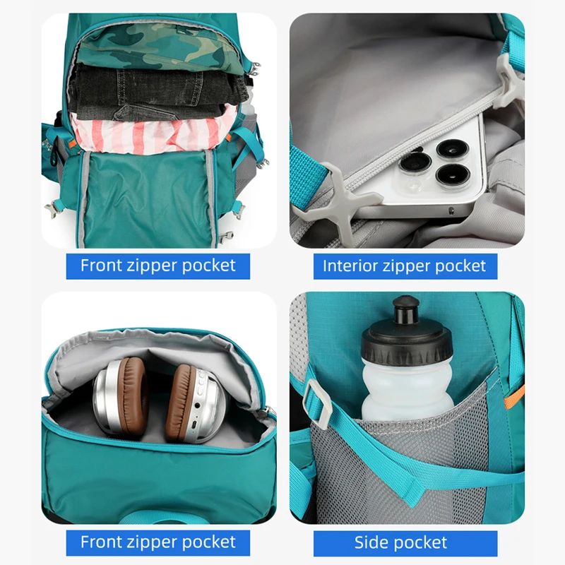 Mochila de trekking grande para senderismo, acampada y escalada - imagen 2