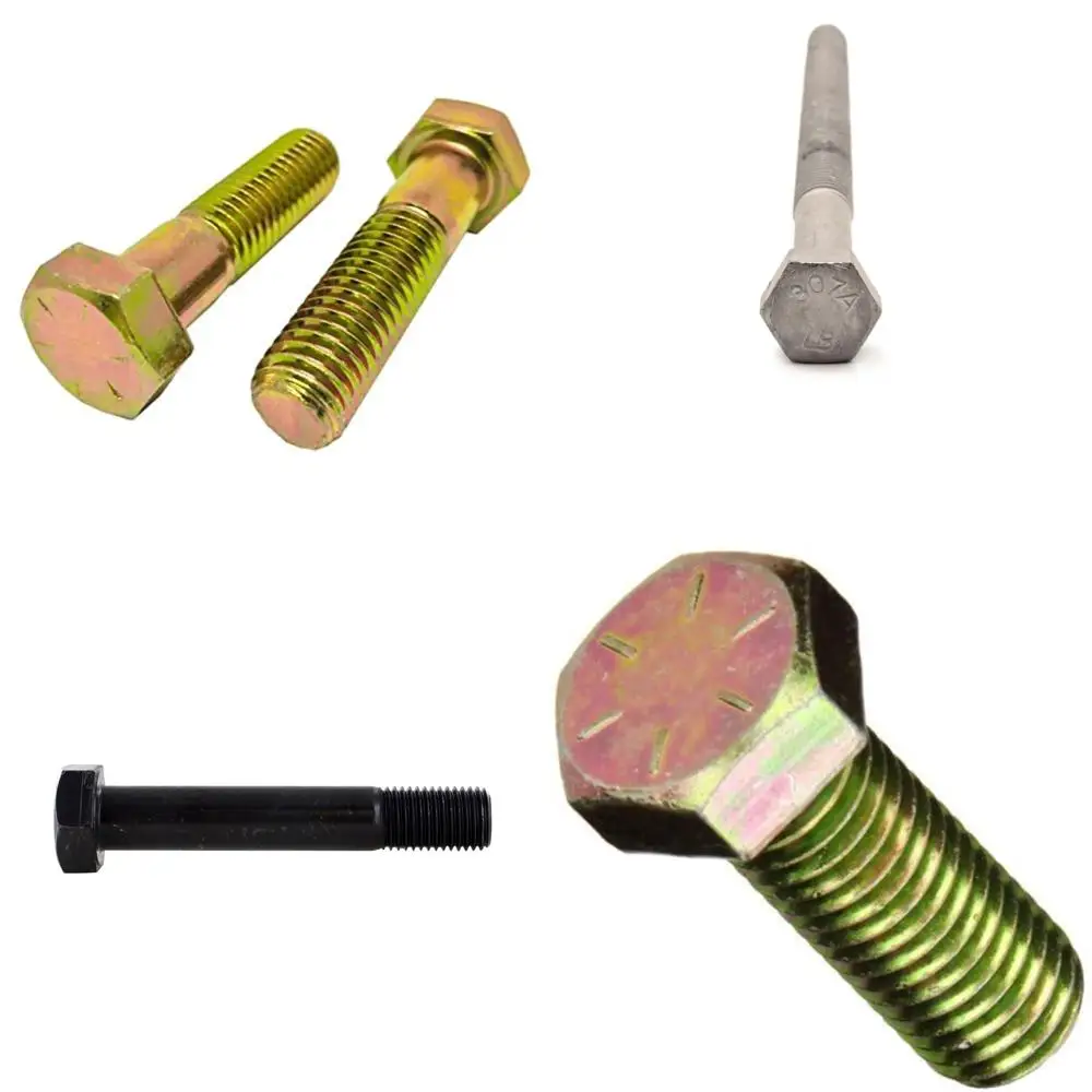 

Винты с шестигранной головкой класса 8, оцинкованная сталь с желтым покрытием, 9/16 x 3-1/2 дюйма, упаковка 125 длинных винтов для строительства