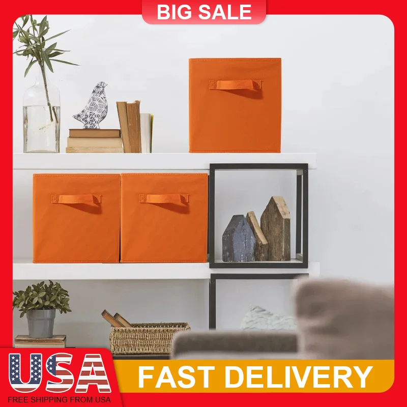

6PCS Foldable Storage Cubes Collapsible Organizer Bins for Closet Pantry Toys Shelves Home Office Nursery Eco Friendly