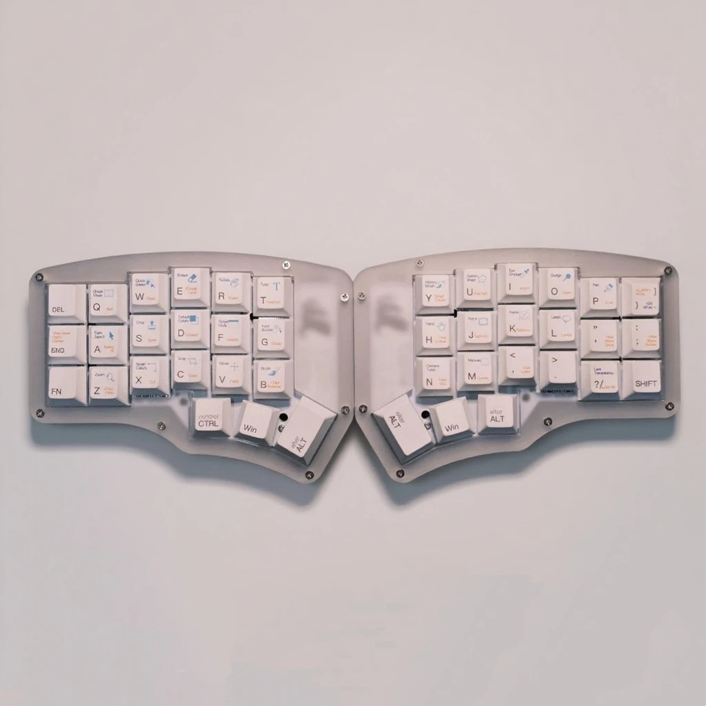 

Corne Transparent Split Keyboard Kit 2.4G Frosted Acrylic Wireless Custom VIAL Hot Swap Ergonomic Game Mechanical Keyboard Gift