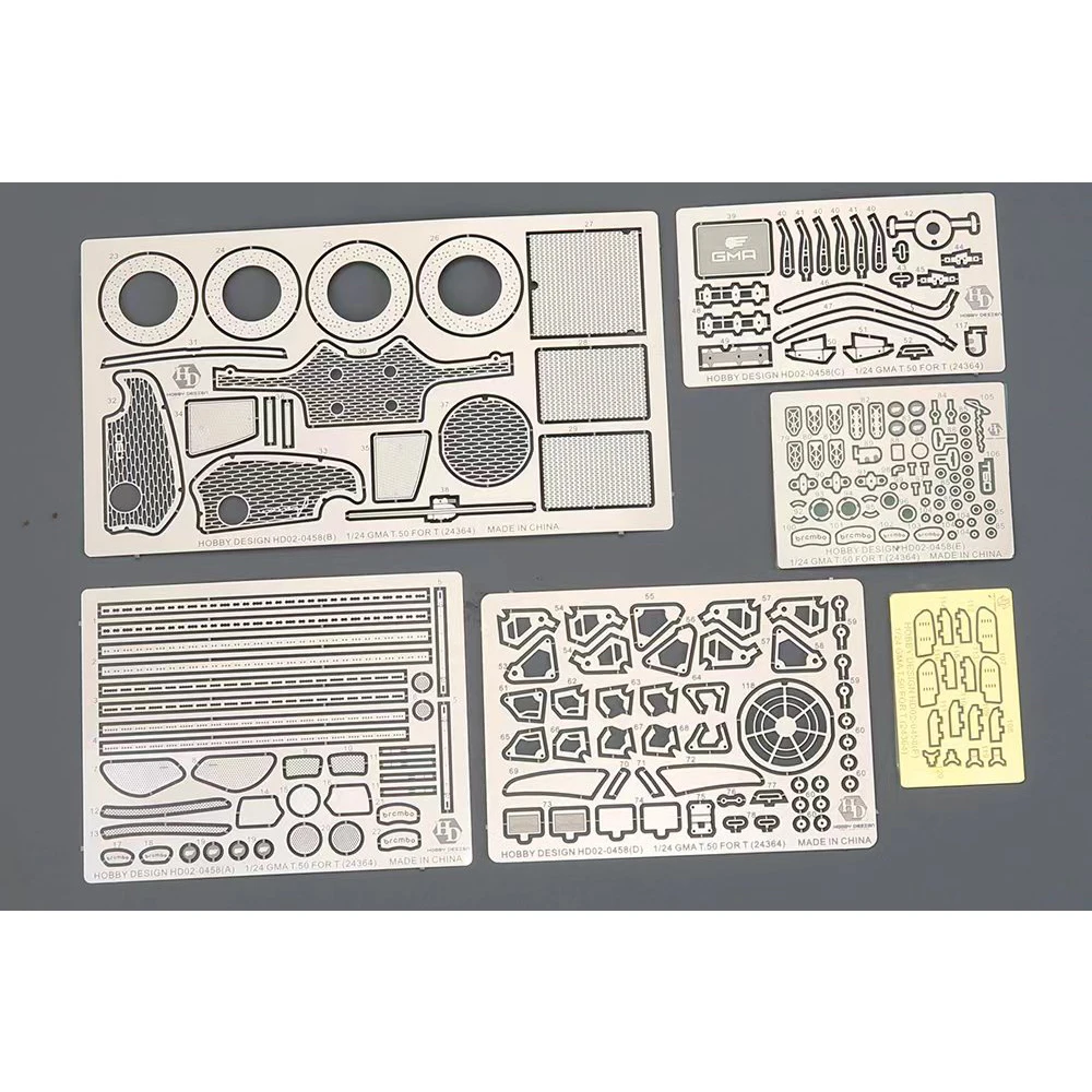 Hobby Design HD02-0458 1/24 T.50 Gordon Murray Automotive Detail-up Set Model Car Modifications For Tamiya 24364 PE+Metal+Resin