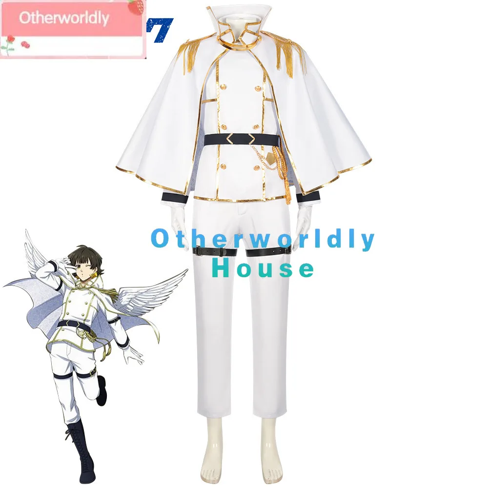 Anime Blue Lock Bachira Meguru Cosplay Costume  Angels and Demons Wig White Military Uniform Shawl Man Halloween Carnival Suits