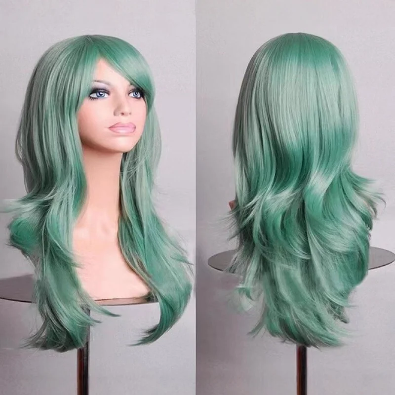 

New Wig European and American HalloweencosLong Scroll AnimecosplayColorful European and American Wigs70cm