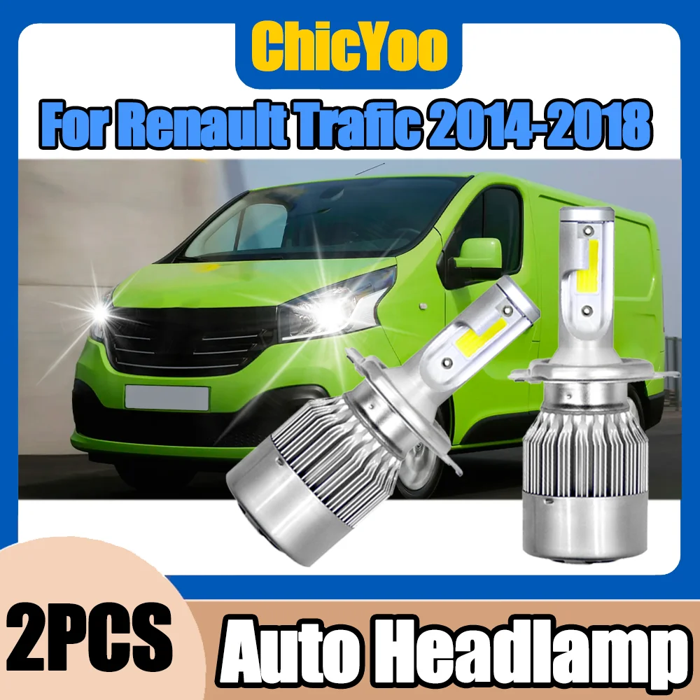 

2PCS High Power Car Light Bulbs H4 Led Car Headlight Bulbs 6000K White 20000LM Auto Headlamp 120W For Renault Trafic 2014-2018