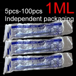 5-100Pcs 1ML Without Needle  With OPP Bag Plastic Nutrient Sample Measuring Syringe Glue Pet Feeding Kithchen Car Tool Syringes