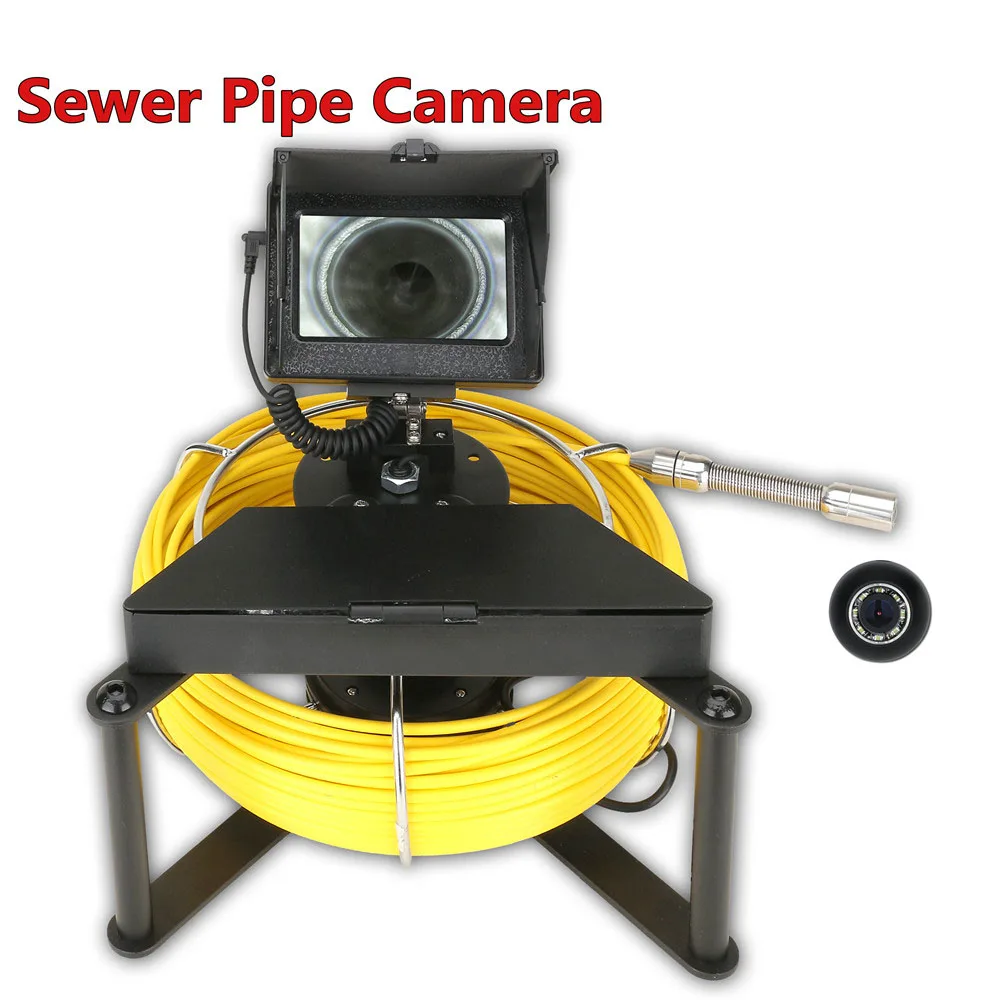 

Sewer Pipe Inspection Camera with Sewer Drain Industrial Endoscope 20M/30M Cable IP68 5600MHA Battery 4.3inch IPS color monitor