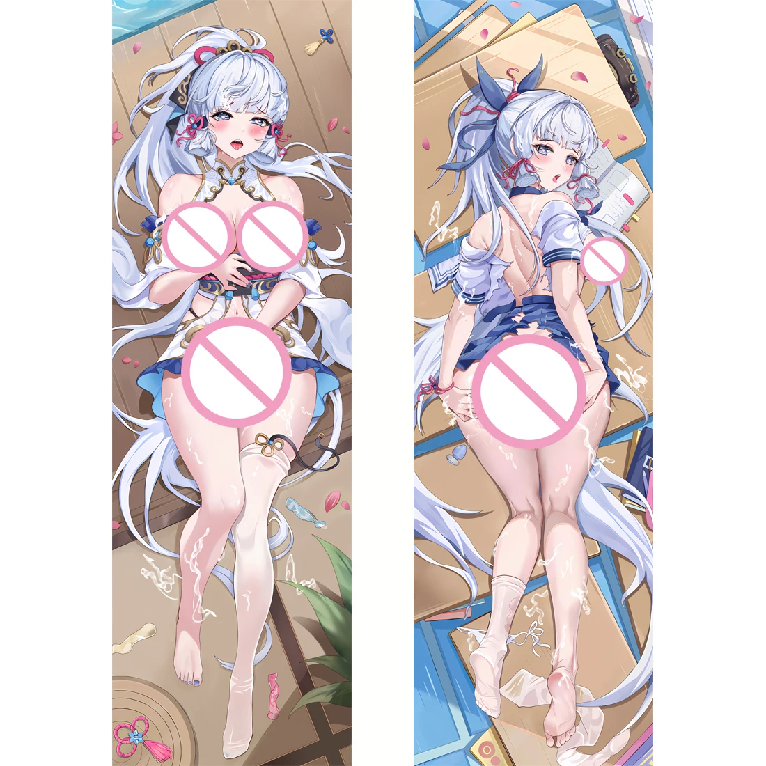 

Anime Genshin Impact 원신 Cosplay Kamisato Ayaka Full-Body Hugging Body Pillow Case 2-Side Long Hug Cover Holiday Otaku Gifts