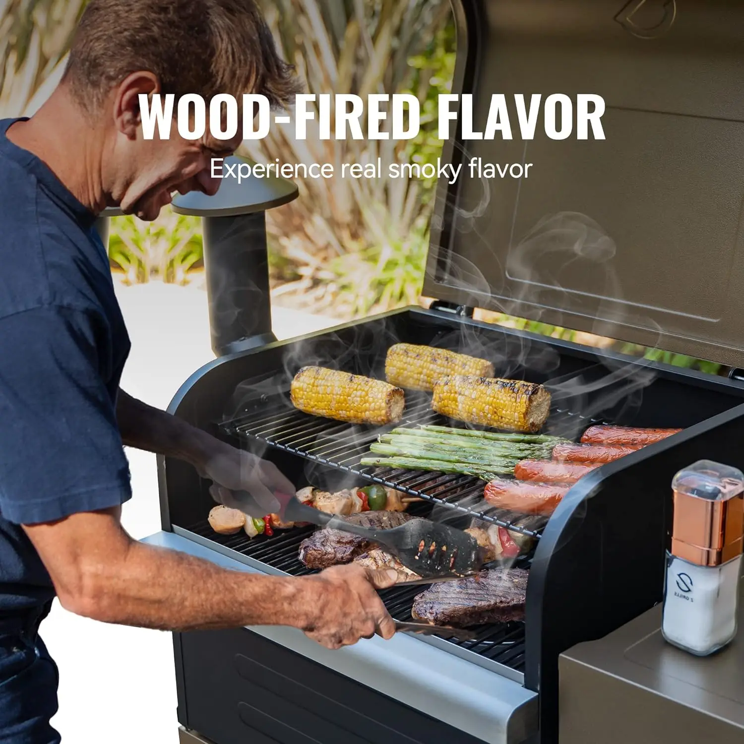 Z GRILLS Wood Pellet Grill Smoker with PID Technology, Auto Temperature Control, Direct Flame Searing Function,