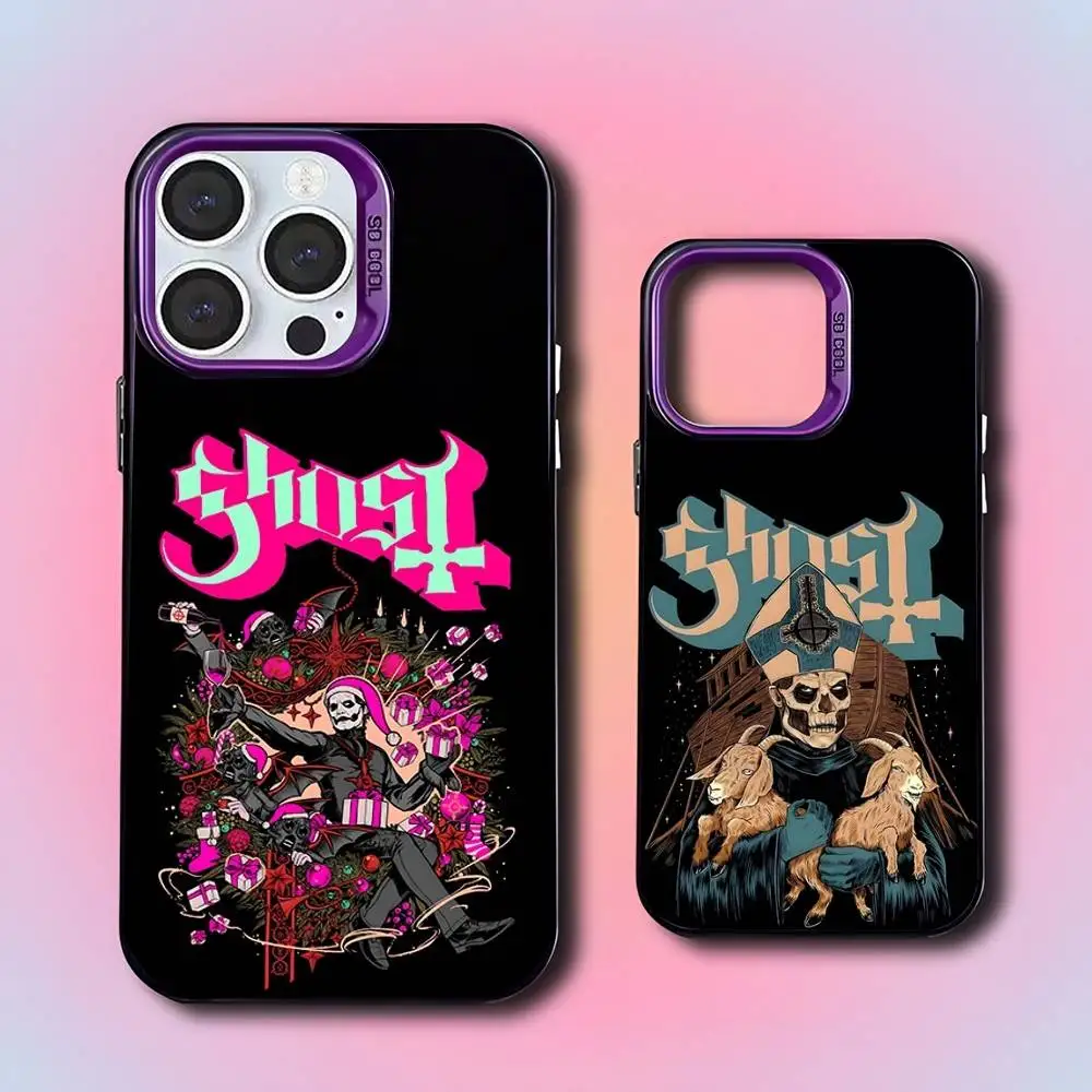 

Ghost Heavy Metal Band For iPhone 17,16,15,14,13,12,11,Mini,Pro,E,SE4,XS,MAX Purple Shockproof Candy Matte Cover