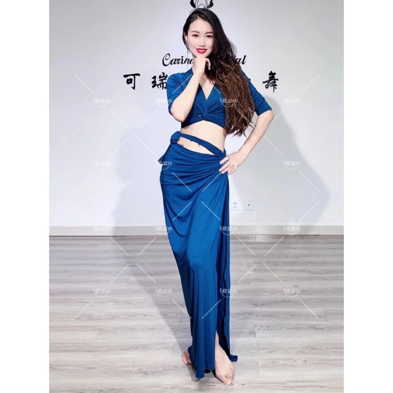 Belly Dance Performance Costume Set for Women Child Tassel Top+long Fringe Skirt 2pcs Belly Dancing Wear Outfit for Girl's