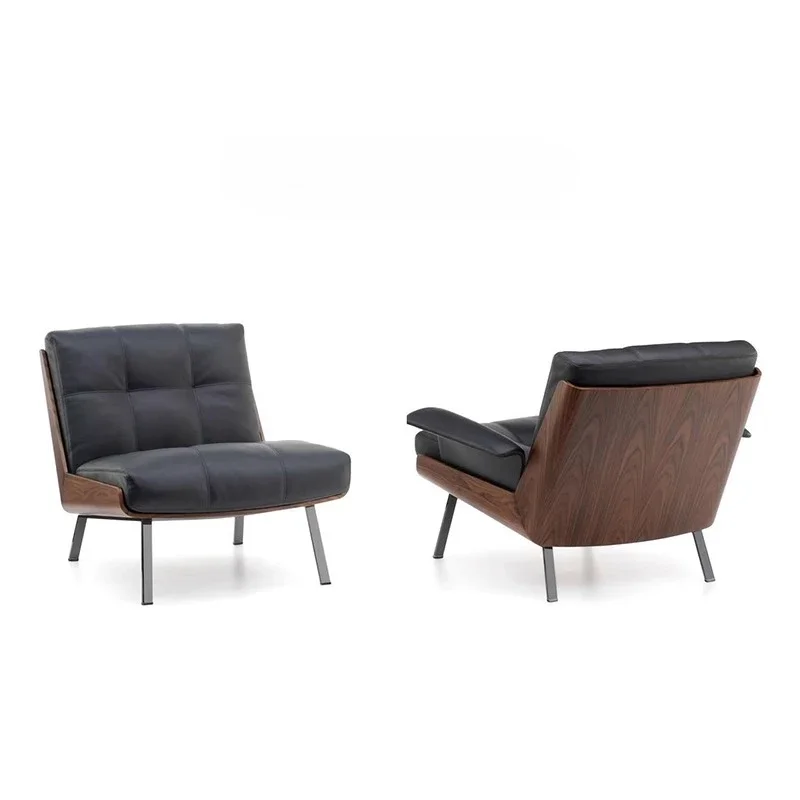

12Italian Style Light Luxury Genuine Leather Sofa Chair Designer Modern Minimalist Lazy Single Leisure Chair