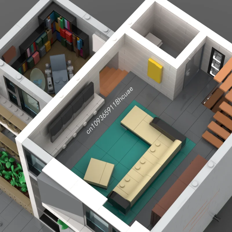 3031 قطعة MOC الحديثة الفاخرة تاون هاوس وحدات نموذج اللبنات البناء هدايا عيد الميلاد لتقوم بها بنفسك لعبة فكرة التعليم الطوب #3