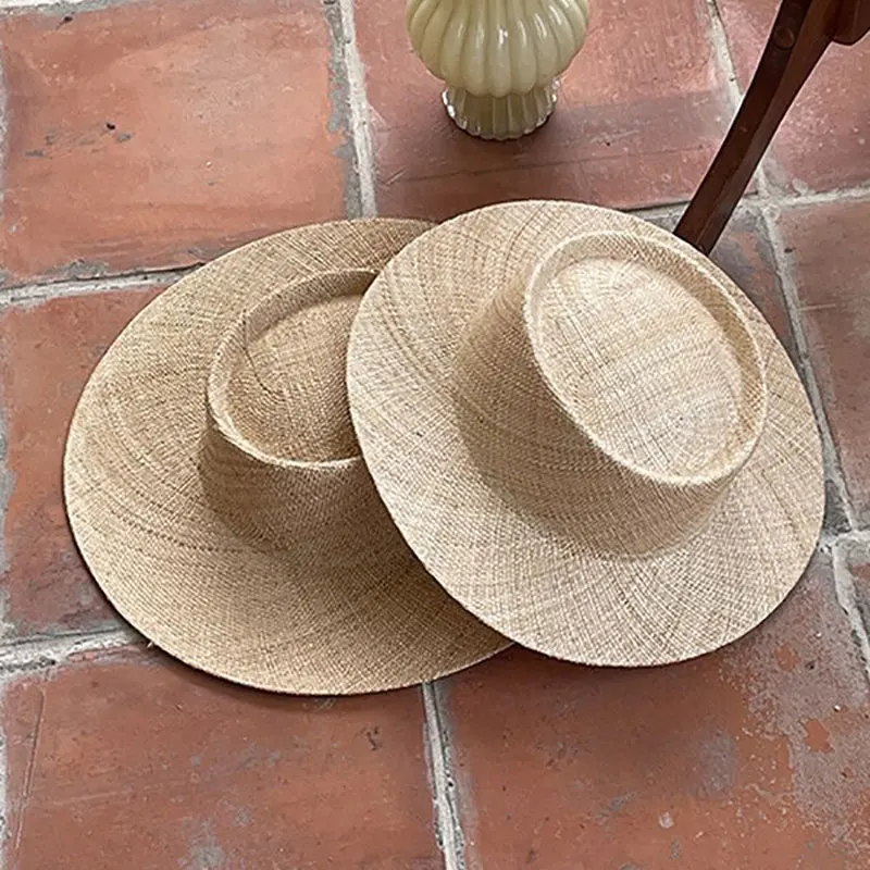 

New Treasure Grass Material Summer Straw Hat Natural Jazz Straw Hat Outdoor Travel Beach Wide Brim Classics Sombrero Mujer Pla