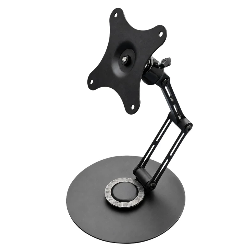 96BA Metal Monitor Mount Stand with Screw-Mounted Display Support, Articulating Arm, and Landscape-to-Portrait Screen