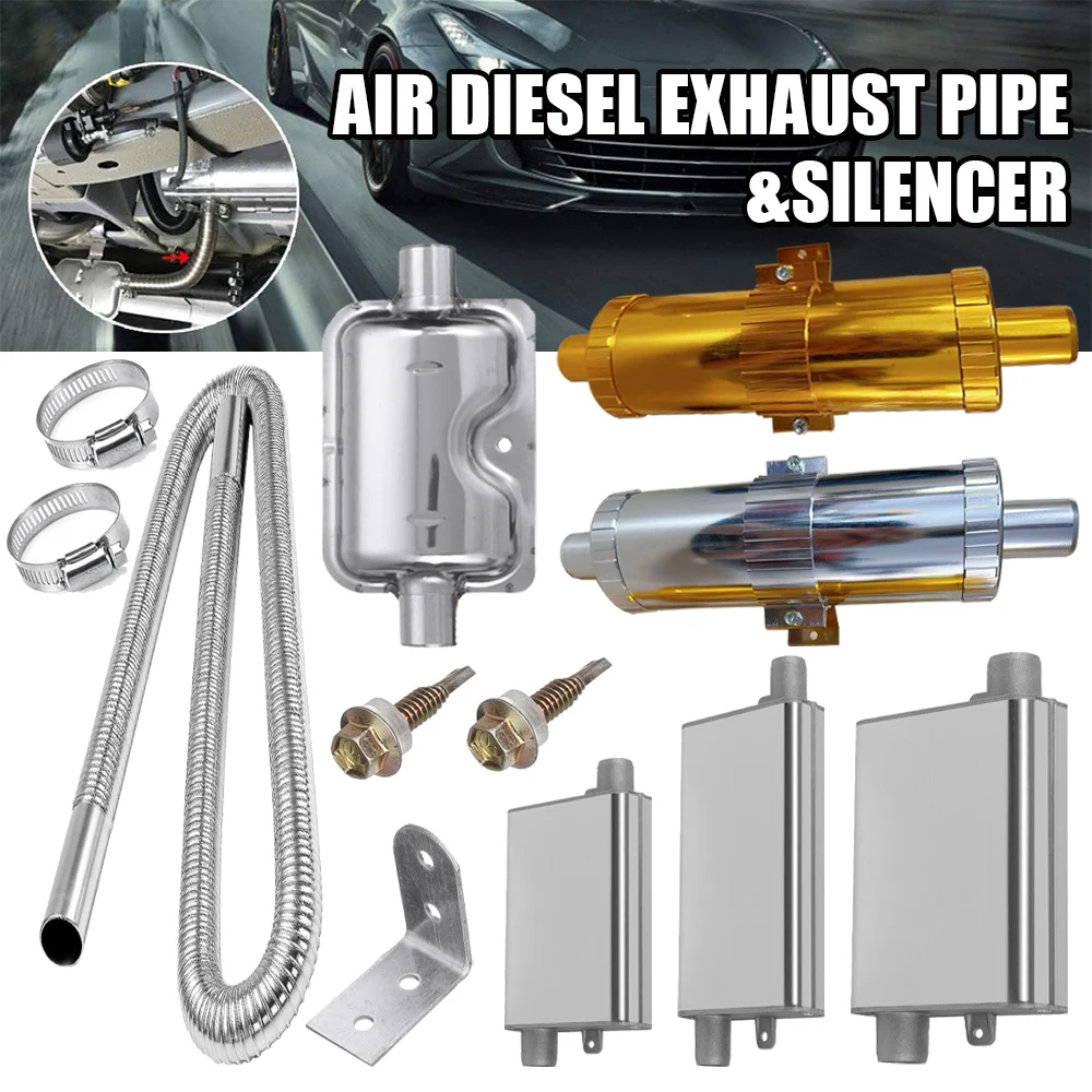 24mm Schalldämpfer S-förmig gebogen, verbessertes Auspuffrohr aus Edelstahl für Auto-Diesel-Standheizungen von Webasto und Eberspacher