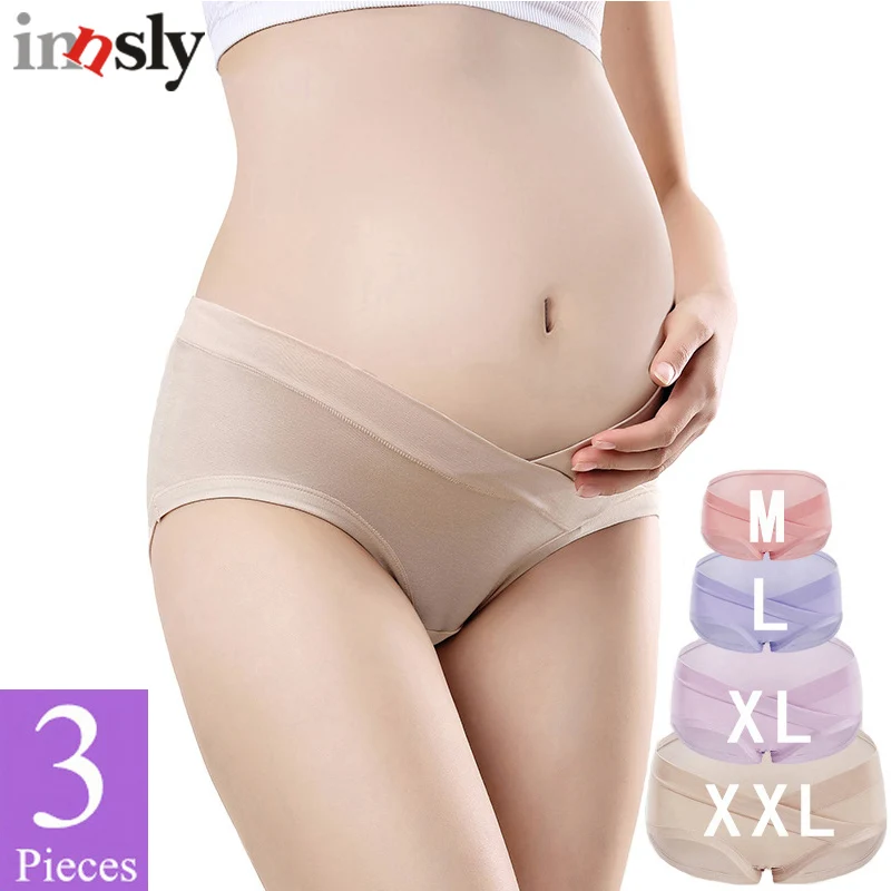 3 Pieces/Set Cotton Maternity Underwear U-Shaped Low Waist Pregnancy Panties Loose Belly Protect Baby Health Women Briefs