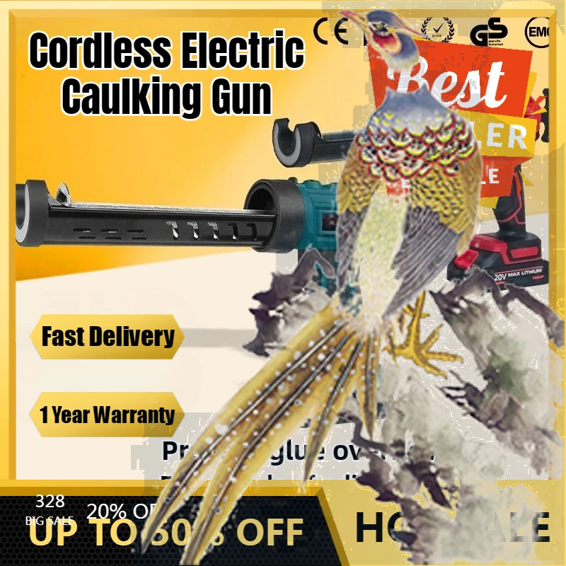 

【Fast Delivery】Cordless Electric Caulking Gun Cement Glass Adhesive Glue Sealant Power Tool Sewing Machine With LED Light