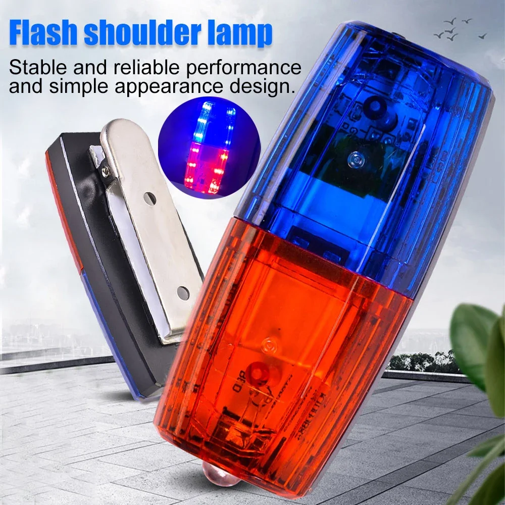 

Mini Clip Pen White Flashlight Red&Blue LED Shoulder Warning Light Portable Lantern Night Running Flashing Signal Strobe Light