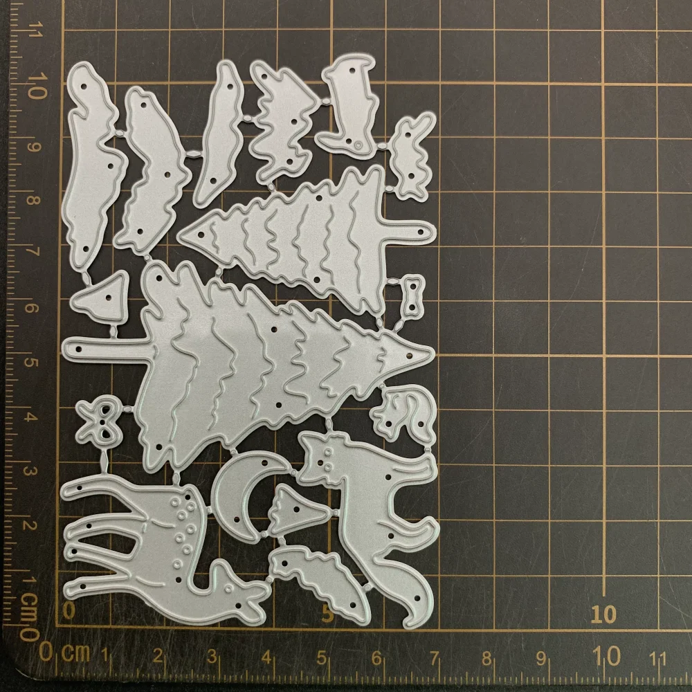 12 نوعا من زينة عيد الميلاد قطع معدنية يموت الإستنسل DIY بها بنفسك سكرابوكينغ الزخرفية النقش الحرفية يموت CutsTemplate #6