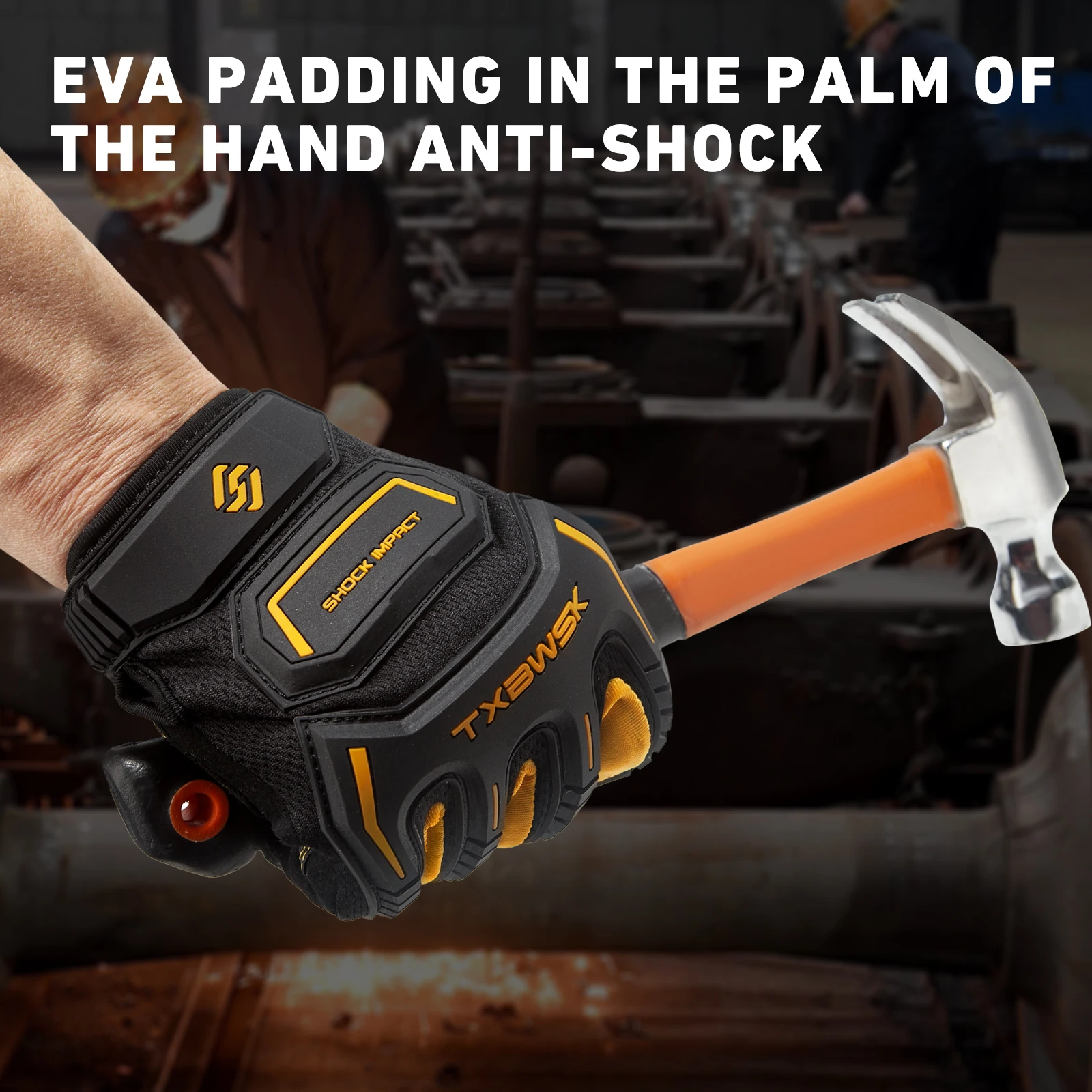 زوج واحد من قفازات العمل للرجال والنساء، قفازات عمل ميكانيكية فائدة، شاشة لمس عالية البراز لمتعددة الأغراض، قبضة ممتازة