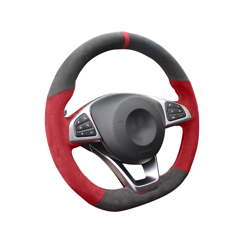 Alcantara Hand Stitched Steering Wheel Cover For Mercedes-Benz A45 AMG W205 C43 C63S CLA45 CLS63 GLC43 63