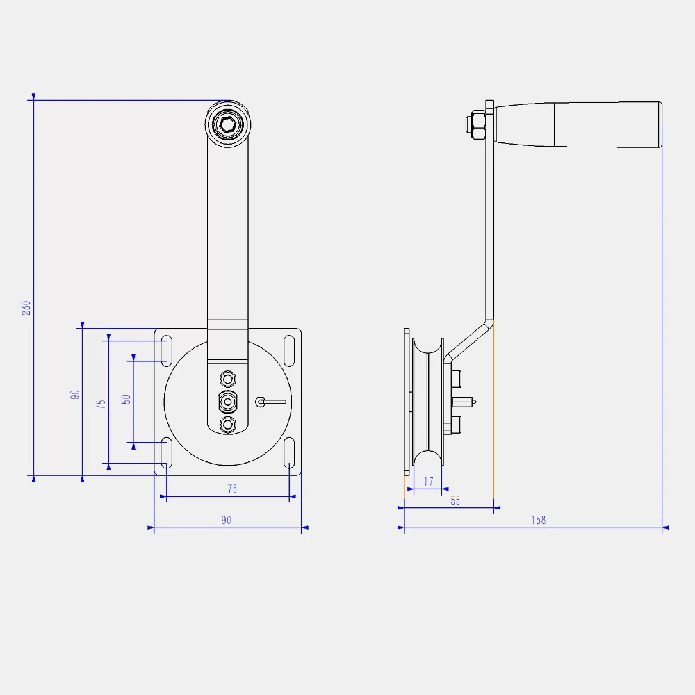 304 Stainless Steel Manual Rope Winder – Hand Crank Cable Reel Hoist with Pulley, Portable Wire Rope Retractor