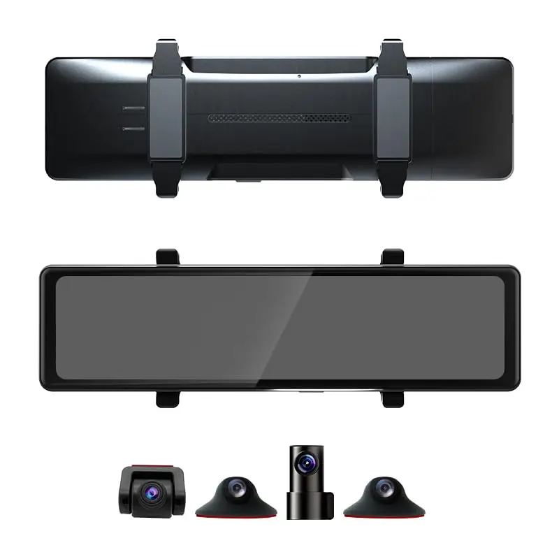 

4 Channel Mirror Dash Cam360 Degree Dashboard Camera Rear View Mirror 12 Inch Touch Screen Car Dvr Black Box 4 Lens